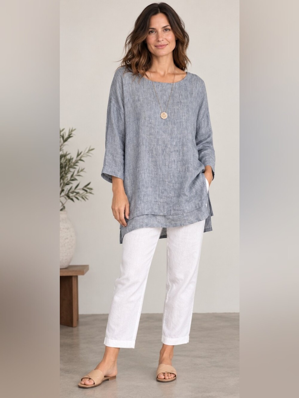 Eileen Fisher Boho baggy Linen dress